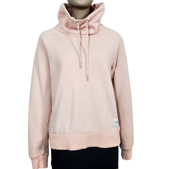 Jackets & Blazers - Calvin Klein Women’s Light Pink  Drawstring Collar Sweatshirt Size M
